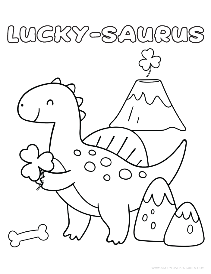 Preschool St. Patrick's Day coloring sheet featuring clovers and festive elements for early learners