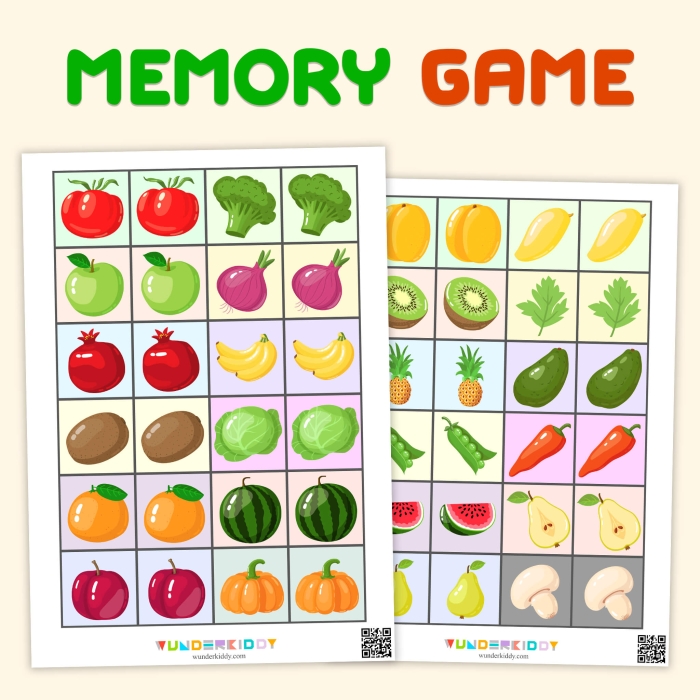 Printable Memory Game worksheet featuring kids matching pictures under pennies