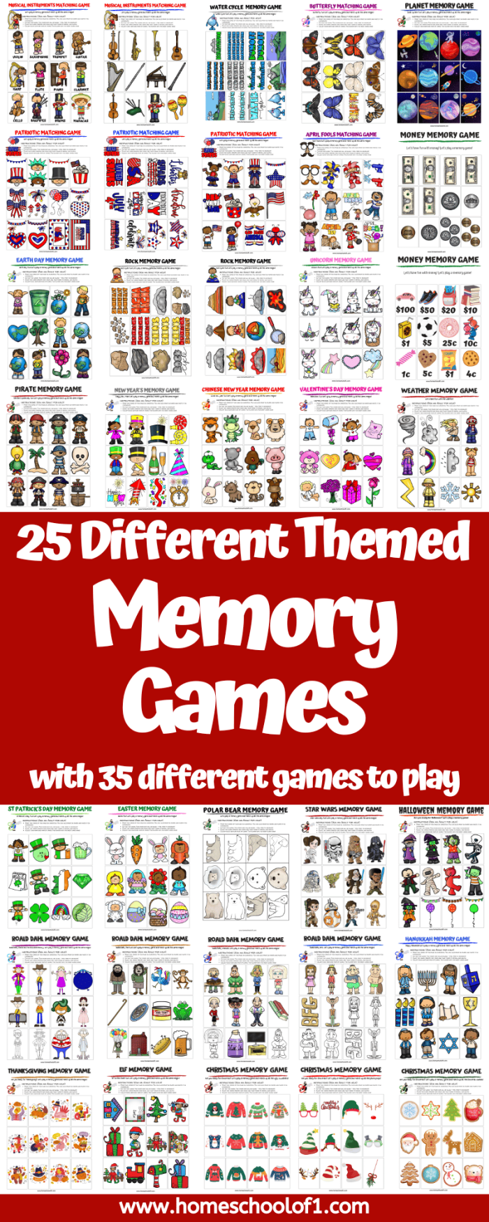 Printable Memory Game worksheet featuring children searching under pennies for matching images