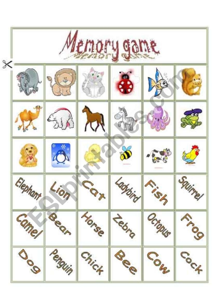 Printable Memory Game worksheet designed for second graders to practice ratios and proportions by finding matching images under pennies