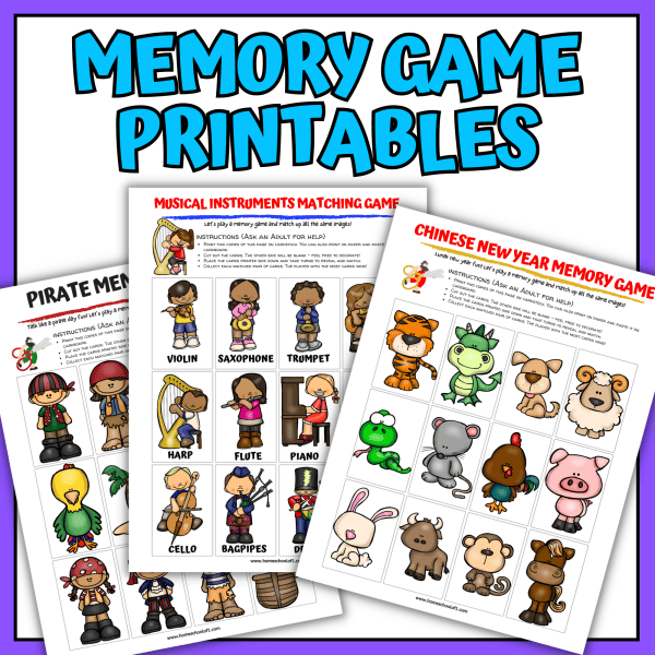 Printable Memory Game worksheet featuring children discovering matching pairs under pennies