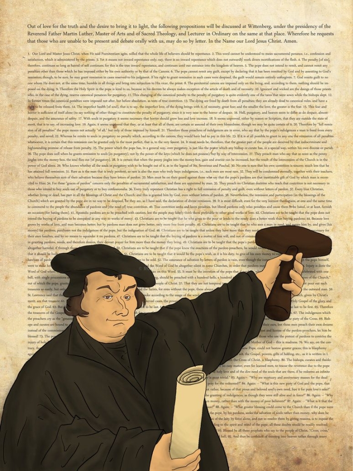 Sixth grade geometry worksheet featuring Martin Luther’s 95 Theses and the Protestant Reformation