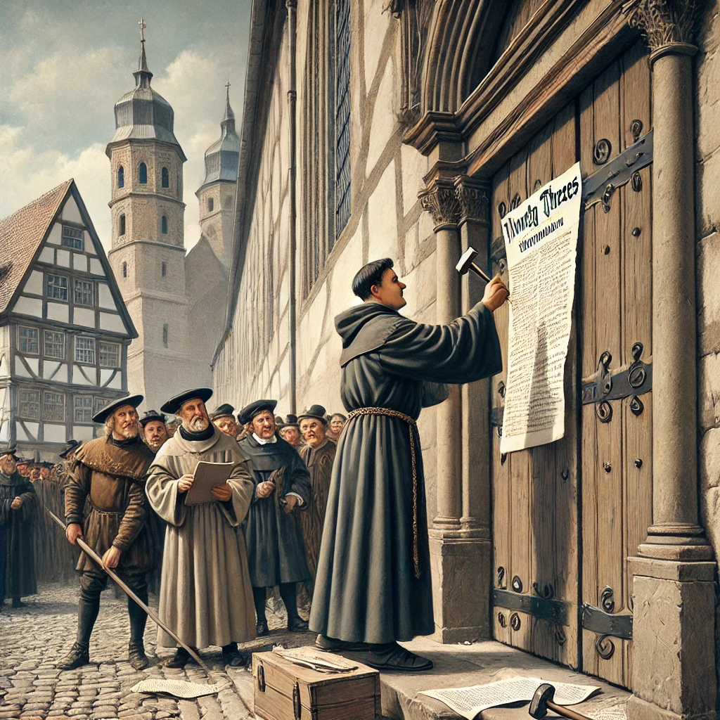 Sixth grade geometry worksheet featuring Martin Luther’s 95 Theses and the Protestant Reformation