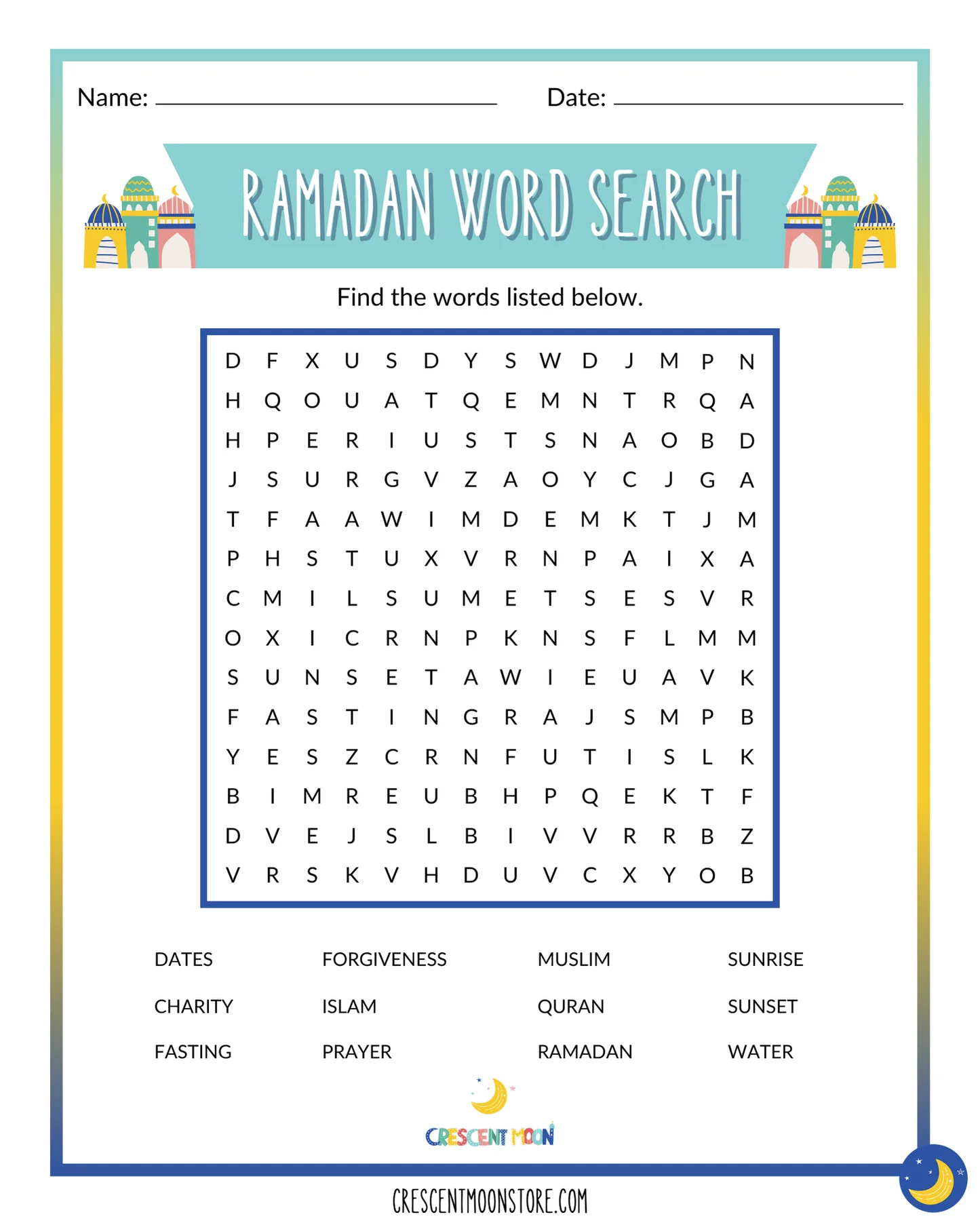 Explore Ramadan with this engaging worksheet for fifth graders to build research skills Fifth grade student completing a Learn About Ramadan worksheet focused on community and culture