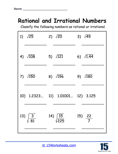 Data and Graphing worksheet for Eighth Grade Worksheet for eighth graders assessing true or false statements about rational and irrational numbers. Rational and Irrational Numbers: True or False worksheet for eighth-grade students.