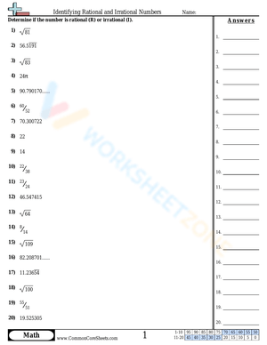 Rational and Irrational Numbers True or False Worksheet for Eighth Grade Eighth-grade students evaluating statements on rational and irrational numbers in a worksheet