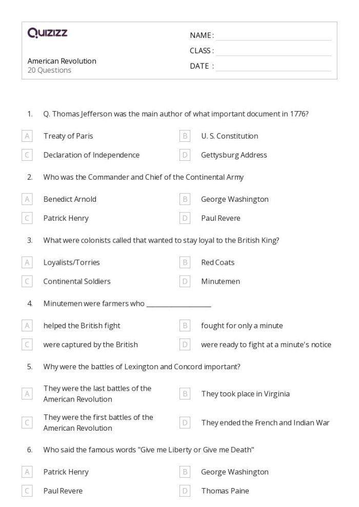 Fifth grade worksheet on the Philadelphia Campaign during the American Revolution focusing on reading comprehension