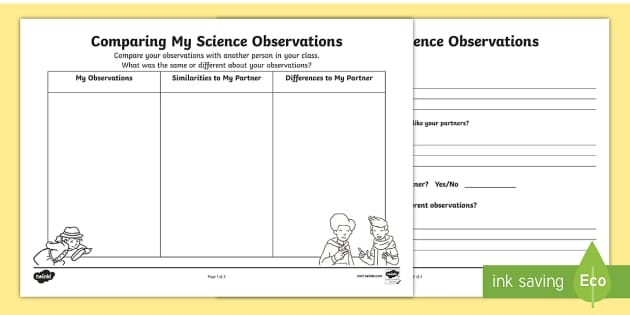 Handwriting worksheet for Pre-K Recording Observations: What Do You See? worksheet for Pre-K