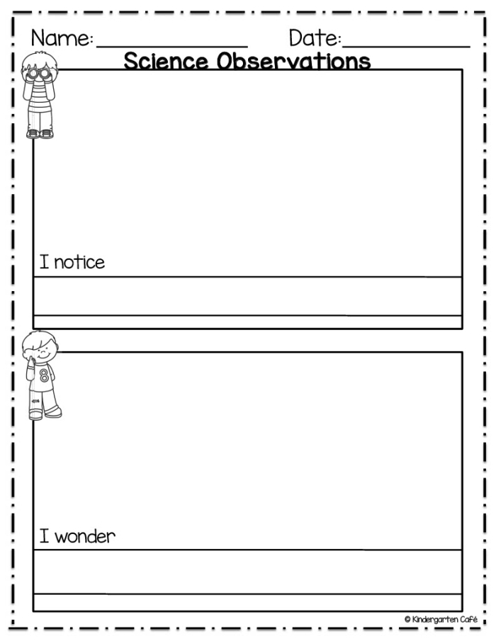 Handwriting worksheet for Pre-K Recording Observations: What Do You See? worksheet for Pre-K