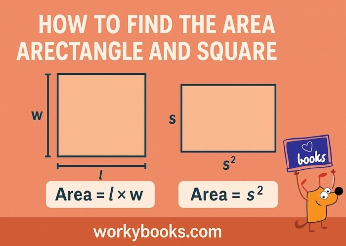 Worksheet for 5th graders to solve algebra problems related to the area of a rectangle