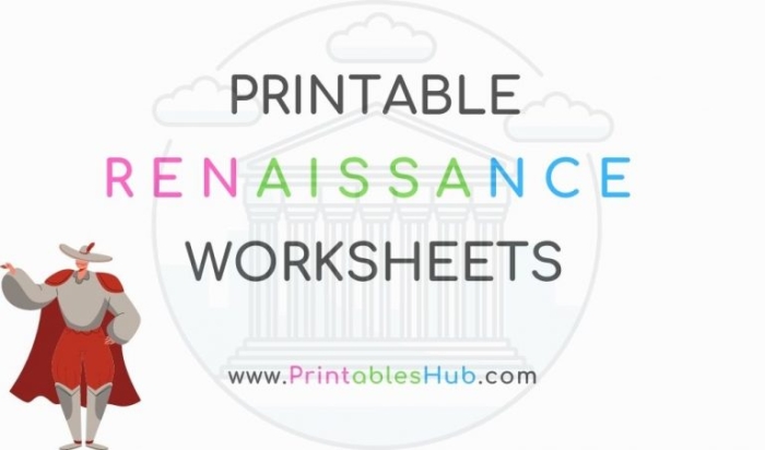 Renaissance worksheet featuring key figures and landmarks from the historical period