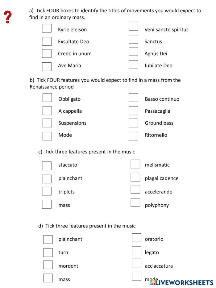 Students completing a Renaissance worksheet focused on key historical figures and events