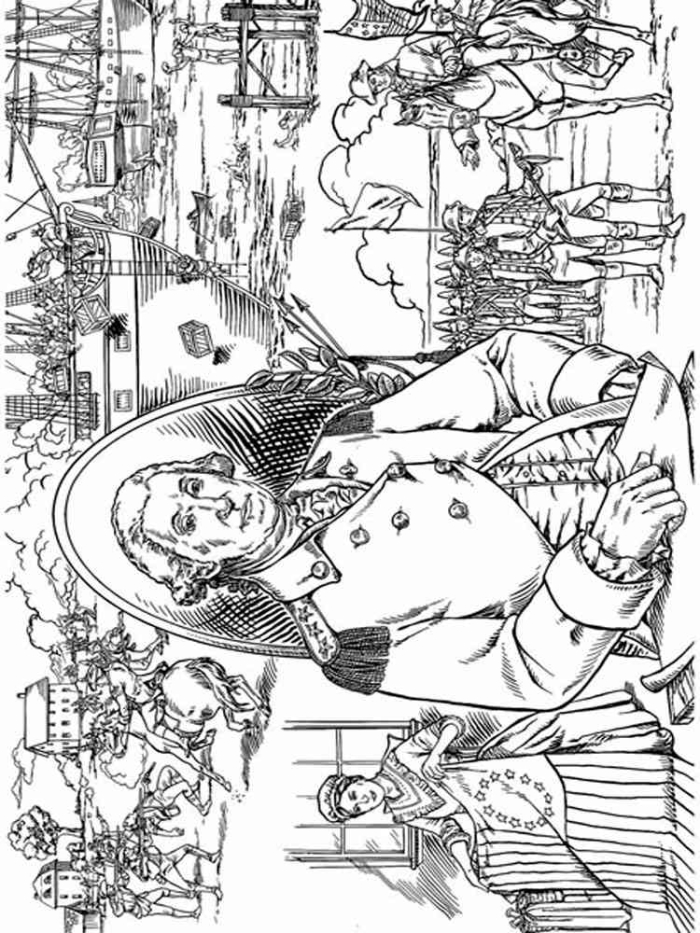 Coloring worksheet focusing on the American Revolutionary War for young learners Second Grade Revolutionary War Alphabet Coloring Page for history review