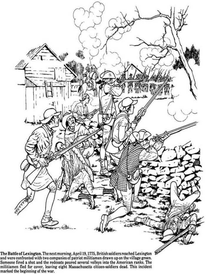 Color and learn with this fun Revolutionary War alphabet activity for kids Second grade Revolutionary War coloring worksheet featuring historical scenes