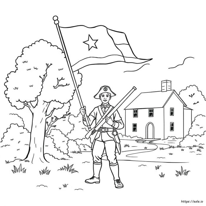 Color and learn with this fun Revolutionary War worksheet for young students, image 19 Second grade Revolutionary War coloring worksheet featuring historical figures and alphabet letters