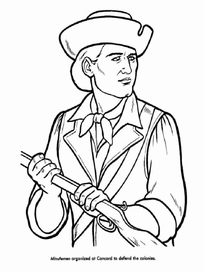Revolutionary War themed coloring activity for second graders to explore American history 16 Second Grade Revolutionary War Coloring Page worksheet featuring historical elements