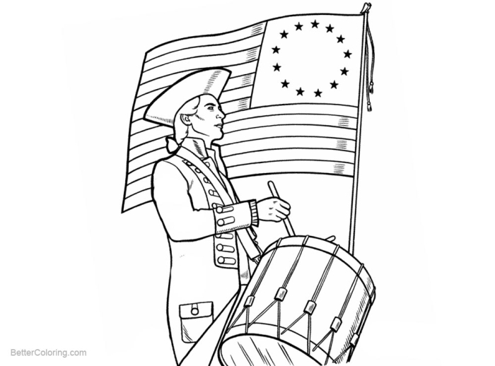 Color and learn with Revolutionary War worksheet number 25 for young students Second Grade Revolutionary War Alphabet Coloring Page for learning history