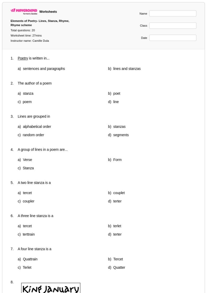 Rhyme scheme practice with Kipling’s If poem for young poets, image 19 Fifth grade worksheet for identifying rhyme schemes in the poem If by Rudyard Kipling