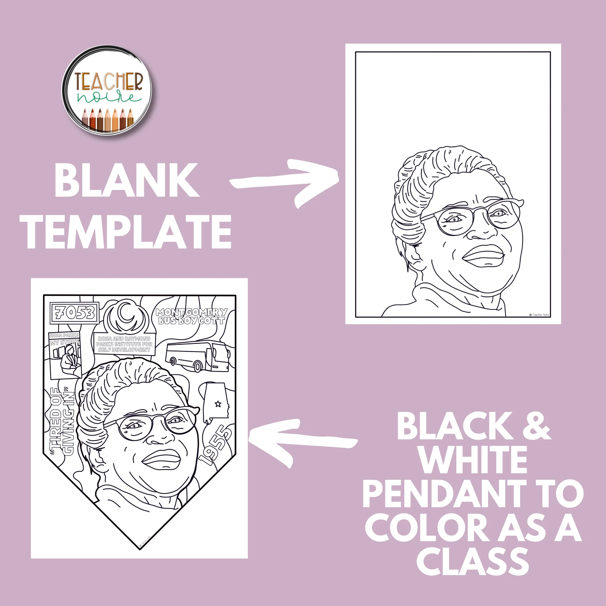 Rosa Parks Coloring Page worksheet for second graders featuring a Civil Rights Movement icon