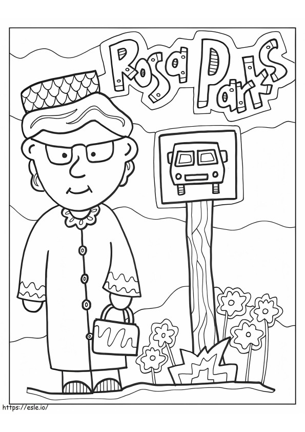 Rosa Parks Coloring Page worksheet for second grade featuring a simple Civil Rights Movement icon