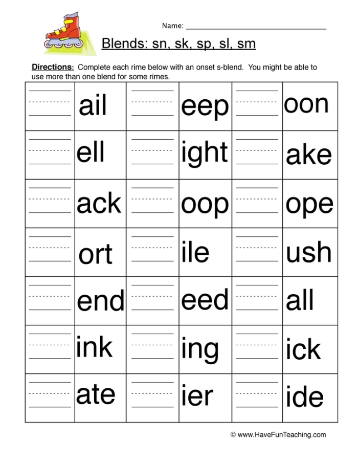 Place Value worksheet for Kindergarten Worksheet featuring S blends for reading and writing practice in kindergarten. Engaging S blends worksheet for young learners to master words like scrub and sprint.