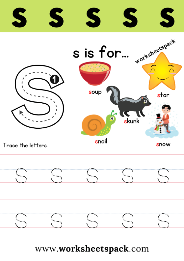 Rhyming worksheet for Pre-K Worksheet featuring the letter S for preschoolers to color and learn sounds. Engaging S Is For... worksheet to support early literacy skills.