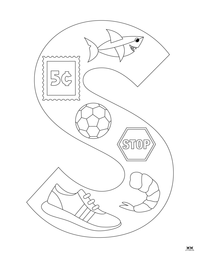 Engaging S Is For... worksheet to support rhyming and letter sound practice in Pre-K Worksheet featuring the letter S for preschoolers to color and enhance their alphabet skills