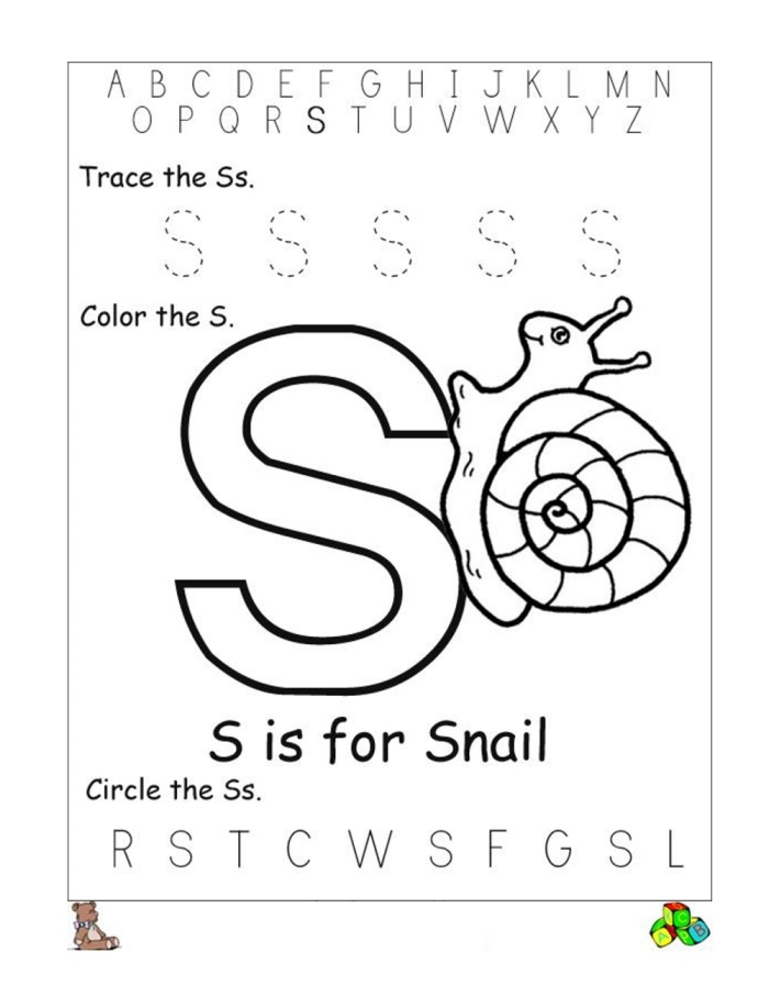 S Is For... engaging worksheet for rhyming practice and coloring fun Worksheet featuring fun activities to teach preschoolers the letter S and its sounds