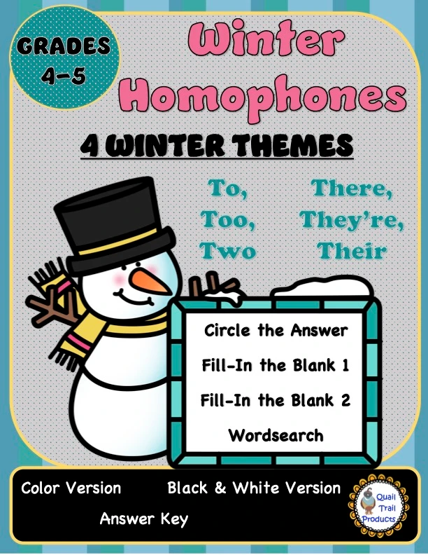 Seasonal Homonyms worksheet for third graders featuring engaging activities
