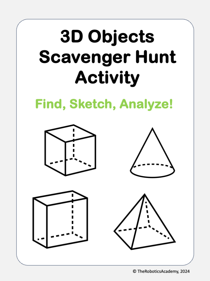 Second grade students exploring 3D shapes in a fun scavenger hunt worksheet focused on fractions