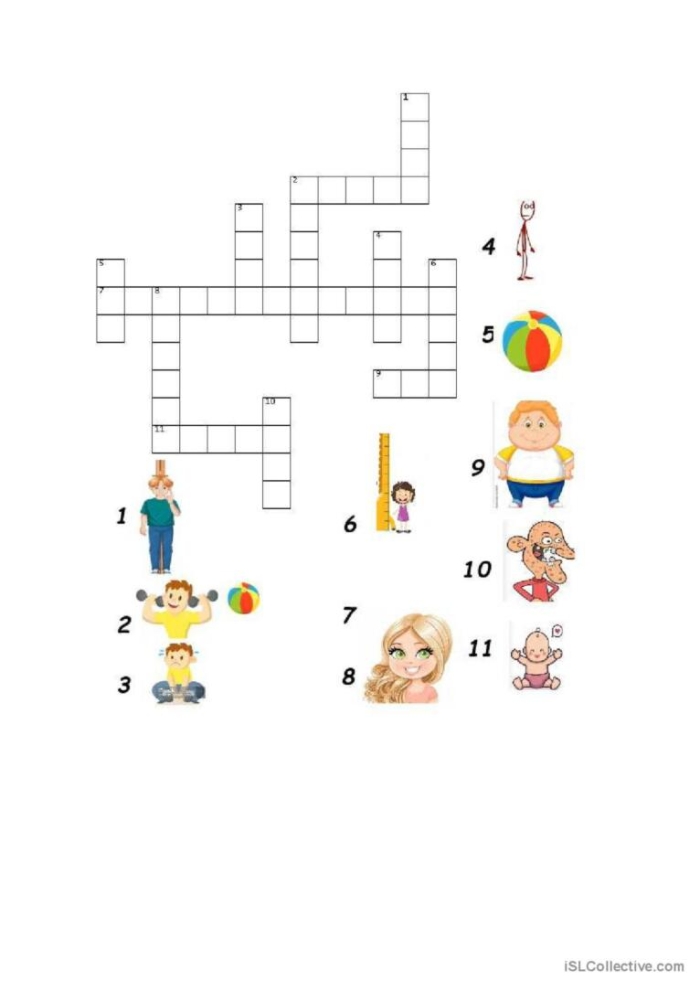 Second Grade adjectives crossword puzzle focusing on descriptive words in phonics