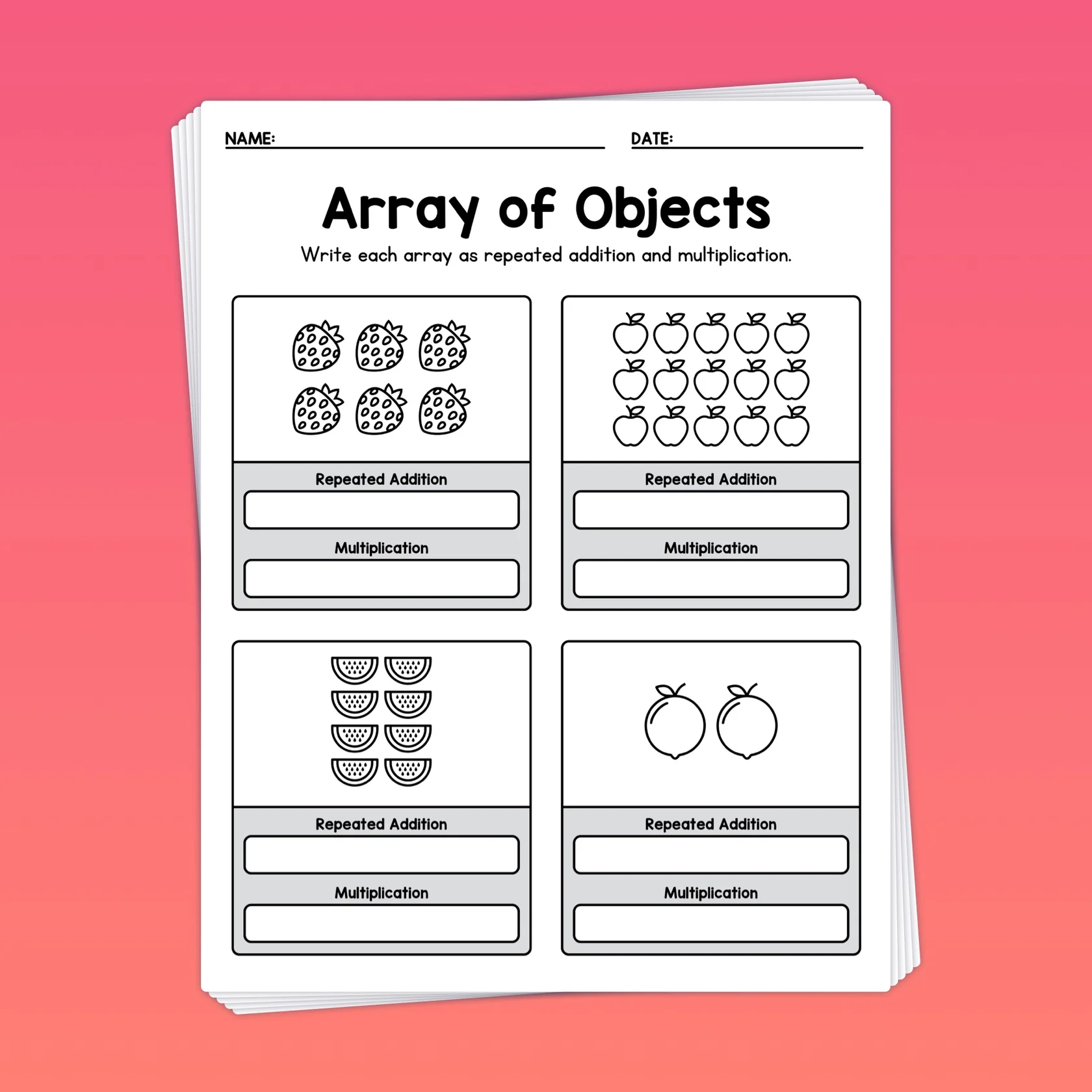 Engaging array activities and sentence frames for young learners, image 6 Second Grade Zooming in on Arrays worksheet focusing on groups and addition