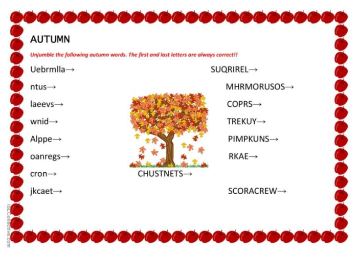 Engaging autumn-themed spelling activity for second graders to improve word recognition Second Grade Autumn Spelling worksheet with misspelled word choices for reading practice