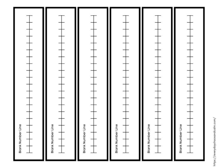 Blank number line template for second grade math problem solving activities
