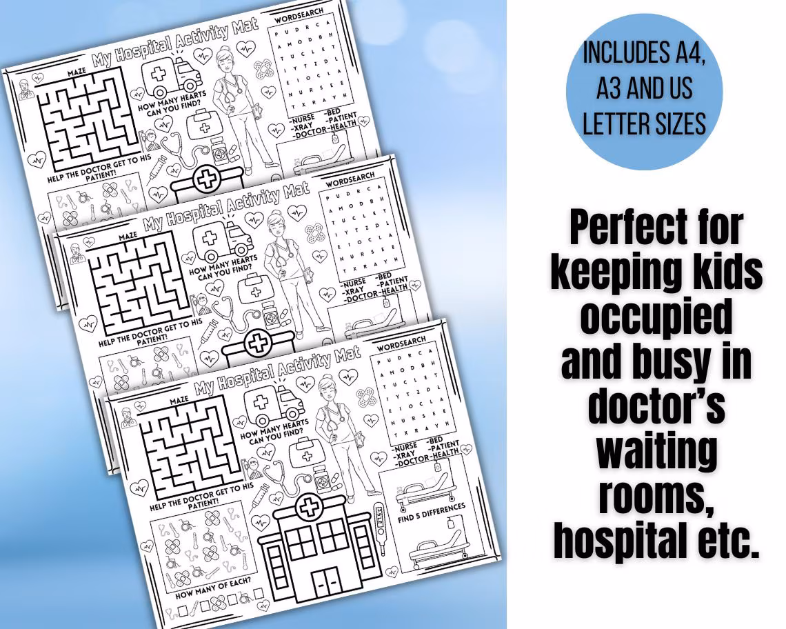 Printable mini hospital model for paper city in data and graphing lesson 19 Cut-out hospital building for second grade city project from worksheet 19