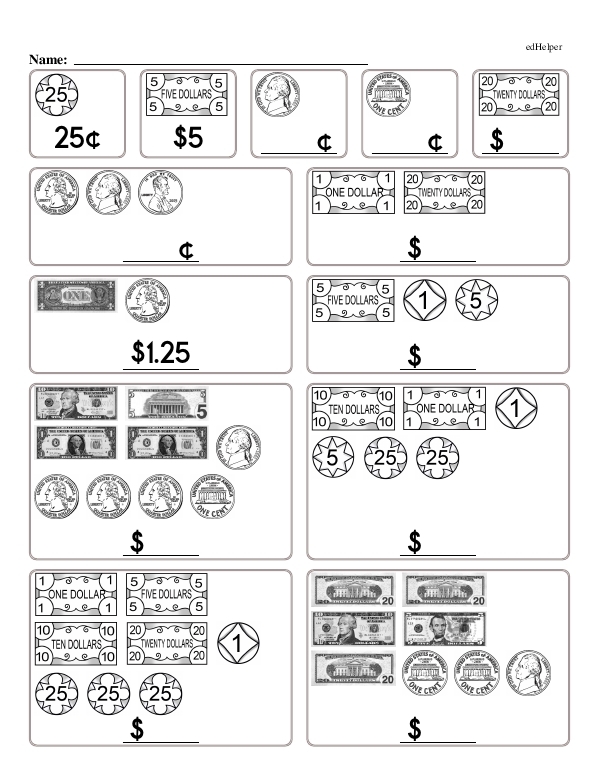 Adding Dollars and Coins Practice Problem 9 for Elementary Math Learners Second grade student counting coins and dollar bills to calculate the total cost of a jacket on a math worksheet