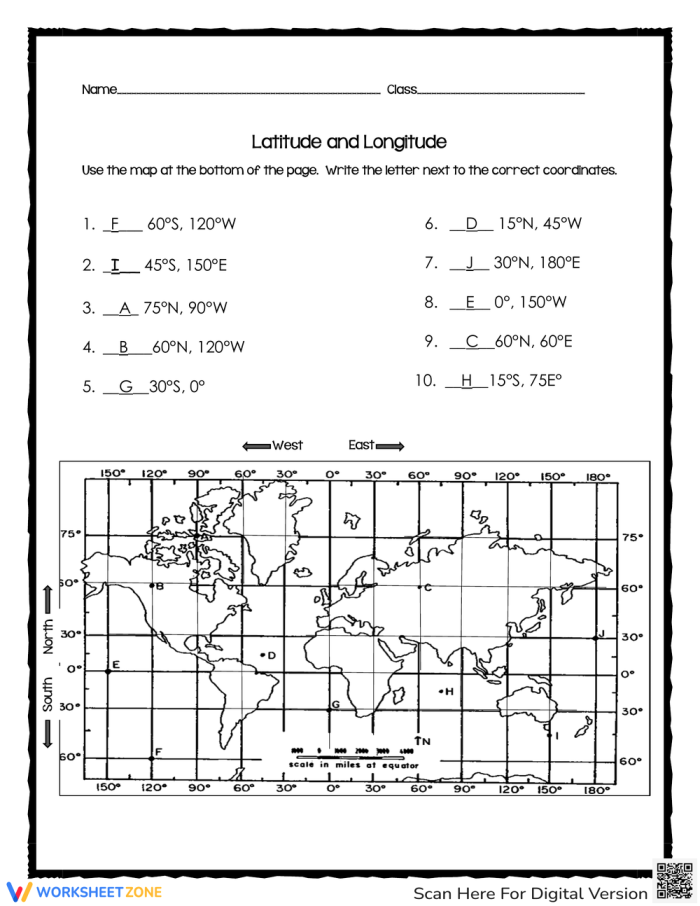 Second grade students using a worksheet to locate cities using longitude and latitude coordinates
