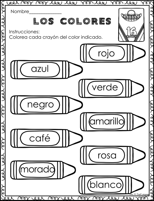 Colorful De Colores worksheet for second graders to explore Spanish language through art De Colores coloring page featuring vibrant colors like red, green, and blue for a fun learning experience