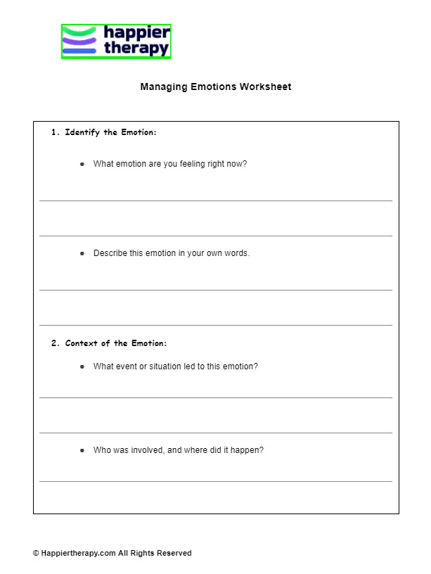 Working with Difficult Emotions worksheet for handwriting practice Worksheet designed for second graders to help them manage difficult emotions