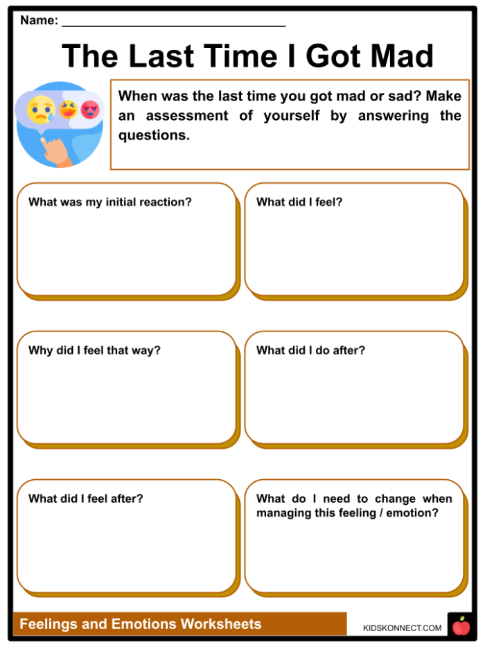 Working with Difficult Emotions worksheet for young learners Worksheet designed for second graders to help navigate difficult emotions