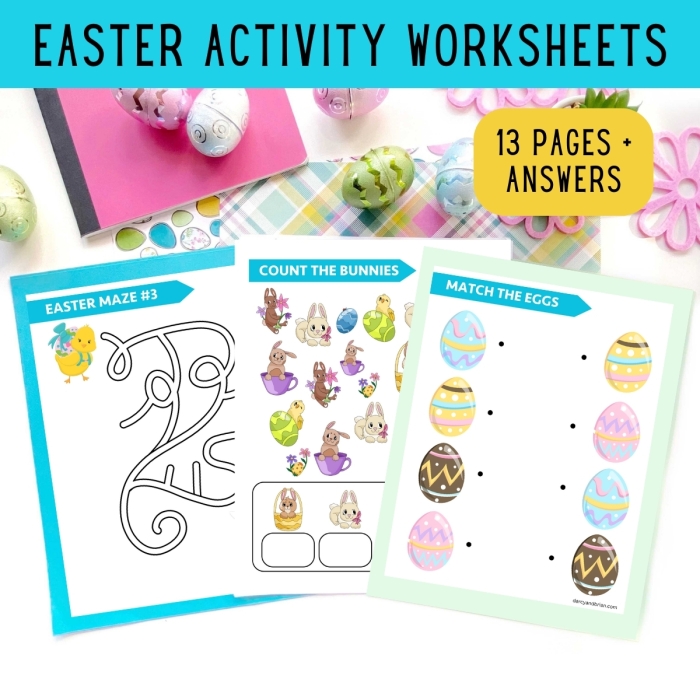Second Grade Easter Egg Pencil Toppers Craft Worksheet Image 9 Easter-themed pencil toppers to color and cut from a second grade English worksheet