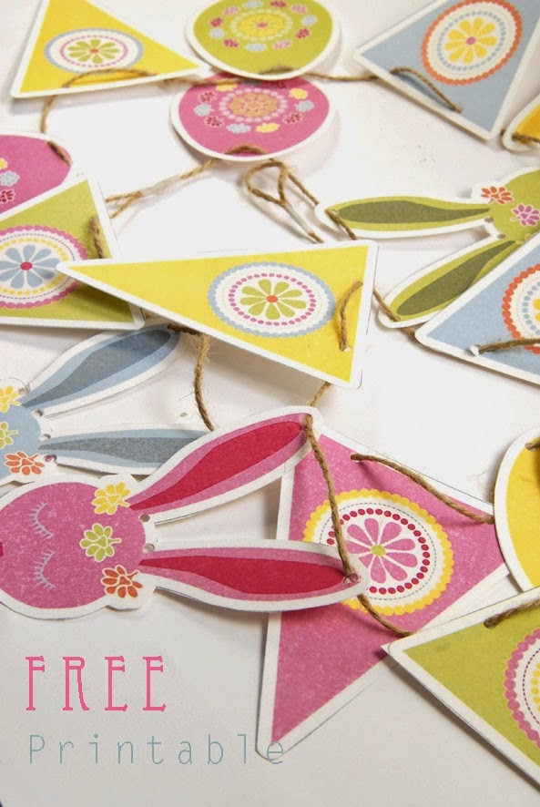 Colorful Easter garland craft with numbers for second grade counting practice