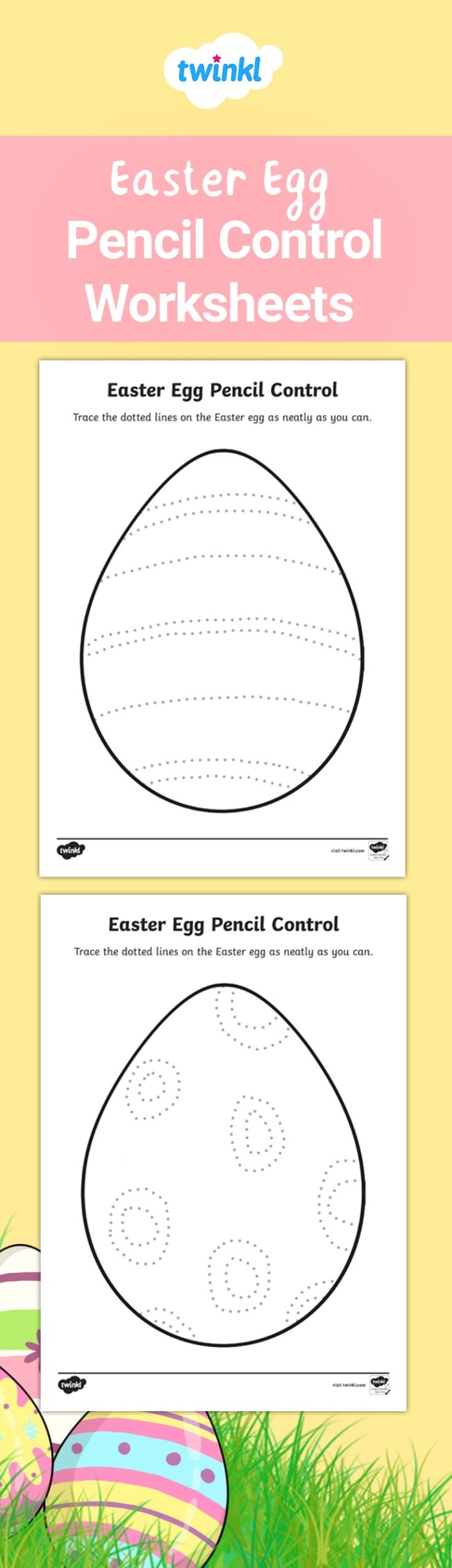 Fun Printable Easter Egg Pencil Toppers Worksheets for Second Grade
