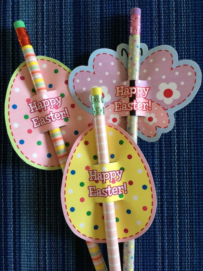Easter-themed pencil toppers worksheet for fun family activities Second grade Easter egg pencil toppers ready to color and cut