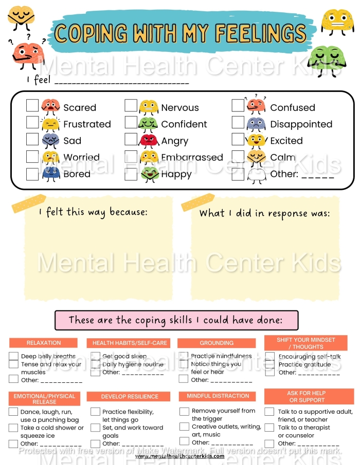 Working with Difficult Emotions worksheet for handwriting practice Worksheet designed for second graders to manage challenging emotions