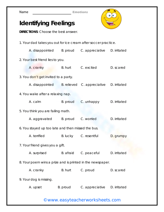 Working with Difficult Emotions worksheet for handwriting practice Worksheet for second graders to navigate challenging emotions