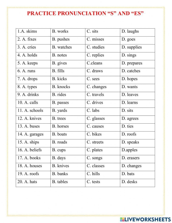 Grammar and Mechanics worksheet for Second Grade English Pronunciation worksheet for second graders focusing on phonetic spellings. Engaging activity for matching words with their correct pronunciations.