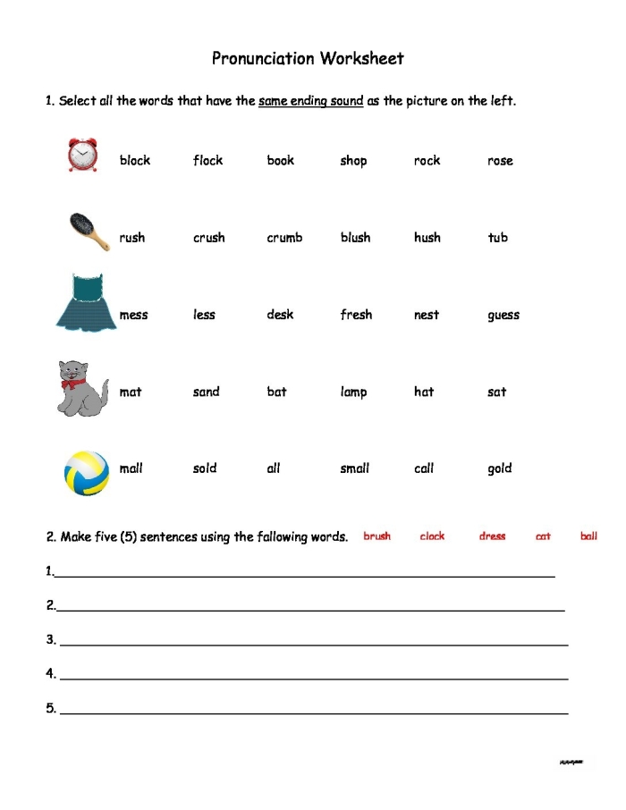 Worksheet activity for second graders focusing on matching words to their pronunciations Illustration of a second-grade English pronunciation worksheet featuring phonetic spelling activities