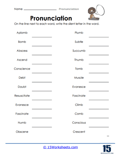 Second Grade English Pronunciation Activity Image 11 Worksheet for practicing English pronunciation with phonetic spellings