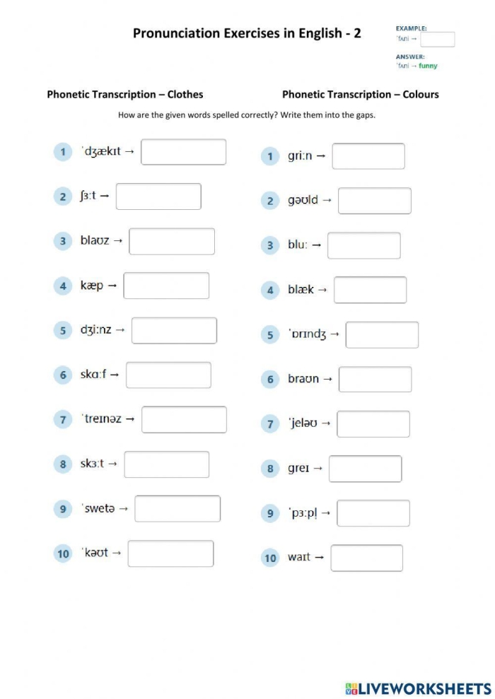 Grammar and Mechanics worksheet for Second Grade Worksheet for second graders focusing on English pronunciation and phonetic spelling. English Pronunciation Worksheet Activity for Matching Words with Their Sounds.